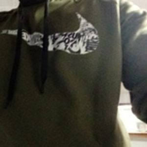 Nike hoodie,army green white designs in ✔.$40 obo
